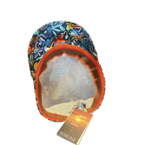 Casquette marone florale