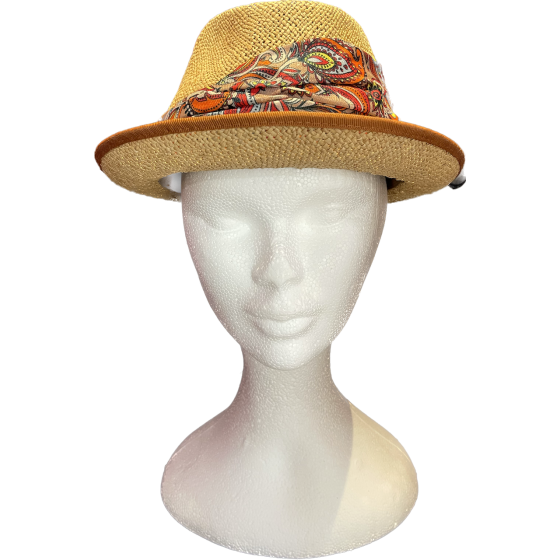 Chapeau petit bord marone
